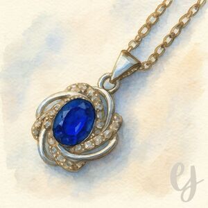 Celtic Knot Sapphire Blue Pendant Necklace - September Birthstone Gift